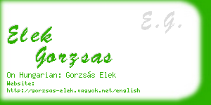 elek gorzsas business card